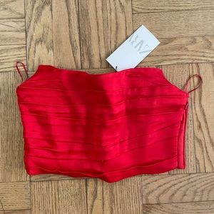 Red Zara Bustier Crop Top - Brand new with tags!